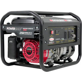 2500W Industrial Generator, 120V, 60Hz, Recoil Start, Black/Red