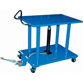 Steel Hydraulic Post Table, 30'W x 36''L Platform, 4000 lb. Capacity, Blue