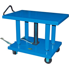Steel Hydraulic Post Table, 24''W x 36''L Platform, 6000 lb. Capacity, Blue