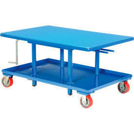 Steel Low Profile Post Table, 30'W x 60''L Platform, 2000 lb. Capacity, Blue