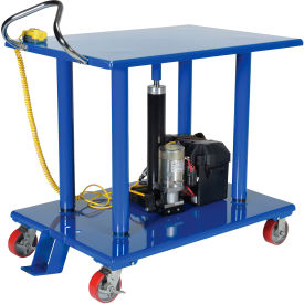 Steel Linear Actuated Post Lift Table, 24''W x 36''L Platform, 1000 Lb. Cap., Blue