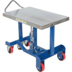 Steel Low Profile Post Lift Table, 20''W x 30''L Platform, 1000 lb Capacity, Blue