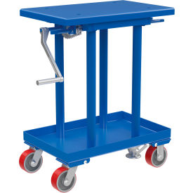 Steel High Profile Mechanical Post Table, 18''W x 28''L Platform, 1000 lb Cap., Blue
