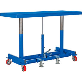 Steel Ergonomic Long Deck Cart, 30"W x 72"L Platform, 4000 lb Capacity, Blue