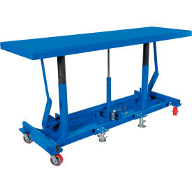 Steel Ergonomic Long Deck Cart, 30"W x 96"L Platform, 4000 lb. Capacity, Blue
