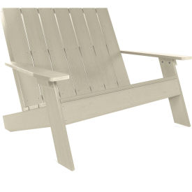 Italica Double Wide Modern Adirondack Chair, Whitewash