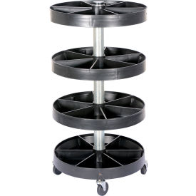 Plastic Portable Parts Bin, 19-1/2"L x 19-1/2"W x 38-1/2"H, Black