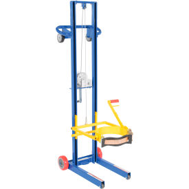 Steel Variable Height Pail Dispenser, 200 lb. Capacity Blue/Yellow