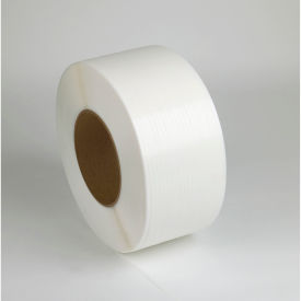325# Polypropylene Strapping, Full Skid, 1/2"W x 9900'L, White, Pack of 24