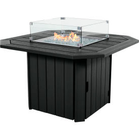 Oasis Fire Pit Table, 40"L x 40"W x 30-1/2"H, Black