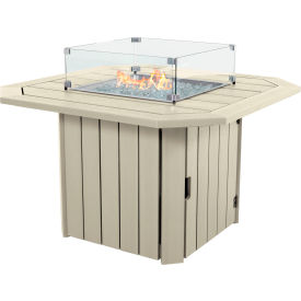 Oasis Fire Pit Table, 40"L x 40"W x 30-1/2"H, Whitewash