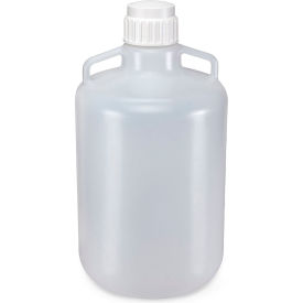 Carboy, Round with Handles, HDPE, White PP Screwcap, 20 Liter