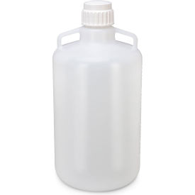 Carboy, Round with Handles, LDPE, White PP Screwcap, 25 Liter