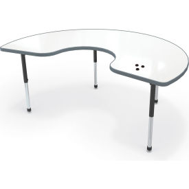 Hierarchy Activity Kidney Table, Porcelain Steel Top, Black Legs