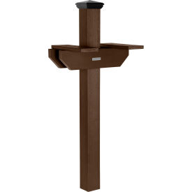 Hazleton Two-Sided In-Ground Mailbox Post, Weathered Acorn