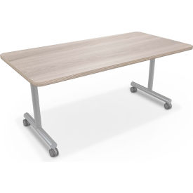 Multipurpose Training Table, T-Leg, Rectangle, 60"L x 30"W, Gray Elm