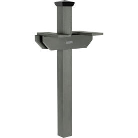 Hazleton Two-Sided In-Ground Mailbox Post, Coastal Teak