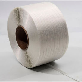 1050# Cross-Woven Cord Strapping, 3/4"W x 2100'L, White