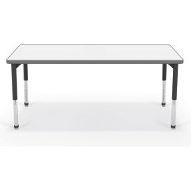Hierarchy Activity Rectangle Table, Porcelain Steel Top, Black Legs