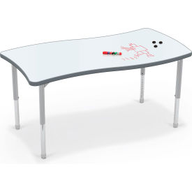 Hierarchy Creator Rectangle Table, Porcelain Steel Top, Platinum Legs
