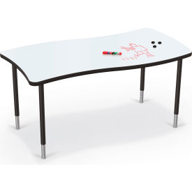 Hierarchy Creator Rectangle Table, Porcelain Steel Top, Black legs