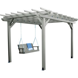 Bodhi 12' x 12' Pergola with 5' Lehigh Porch Swing, Coastal Teak