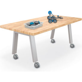 7236 Compass Makerspace Table, 36"L x 72"W x 29-5/8"H, Butcher Block Top
