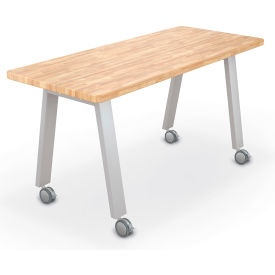 7230 Compass Makerspace Table, 30"L x 72"W x 36-5/8"H, Butcher Block Top