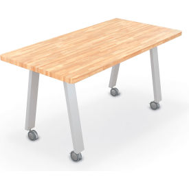 7236 Compass Makerspace Table, 36"L x 72"W x 36-5/8"H, Butcher Block Top