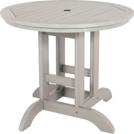 36" Round Outdoor Dining Table, Harbor Gray