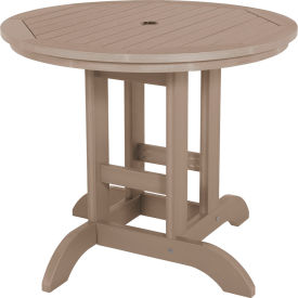 36" Round Outdoor Dining Table, Woodland Brown