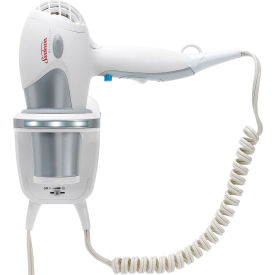 Greensense Full-Size Wall Mount Hair Dryer, LED Nightlight, White