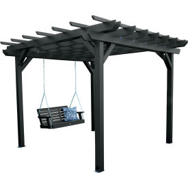 Bodhi 10' x 12' Pergola with 5' Weatherly Porch Swing, Black