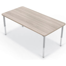 Hierarchy Activity Rectangle Table, Youth Height, Gray Elm, Matching Edge