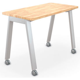 6030 Compass Makerspace Table, 30"L x 60"W x 42-5/8"H, Butcher Block Top