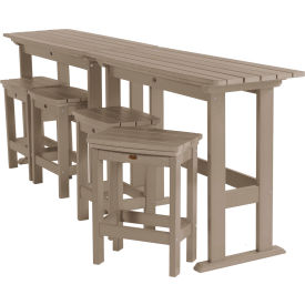 Lehigh 6 Piece Counter Height Balcony Set, Woodland Brown