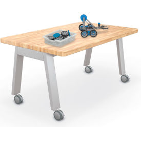 6036 Compass Makerspace Table, 36"L x 60"W x 29-5/8"H, Butcher Block Top