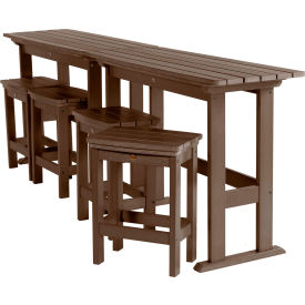 Lehigh 6 Piece Counter Height Balcony Set, Weathered Acorn