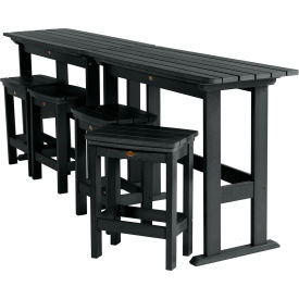 Lehigh 6 Piece Counter Height Balcony Set, Black