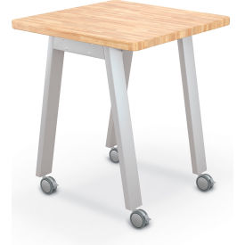 3636 Compass Makerspace Table, 36"L x 36"W x 42-5/8"H, Butcher Block Top