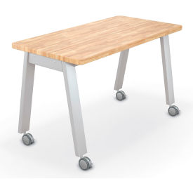 6030 Compass Makerspace Table, 30"L x 60"W x 36-5/8"H, Butcher Block Top