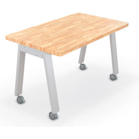 6036 Compass Makerspace Table, 36"L x 60"W x 36-5/8"H, Butcher Block Top