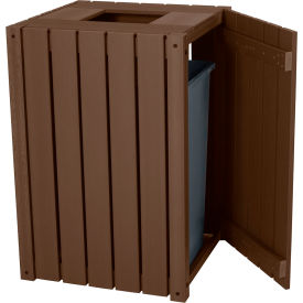 Square Commercial Trash Can, 30 - 39 Gallon Capacity, Weathered Acorn