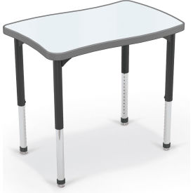Hierarchy Creator Rectangle Desk, Porcelain Steel Top, Black Legs