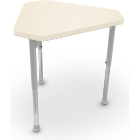 Hierarchy Small Monroe Desk, Platinum Legs, Neutral Weft with Matching Edge