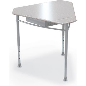 Astute Hard Plastic Desk, 33-13/16"W x 29-13/16"D, Gray Nebula w/ Matching Edge Band