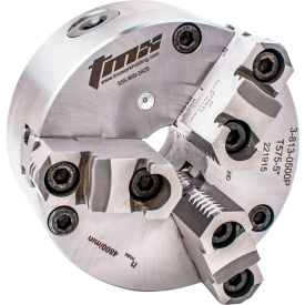 3-Jaw (2 Piece) Scroll Chuck, Forged Steel, Front Mount, Plain Back, 4-15/16" Dia.