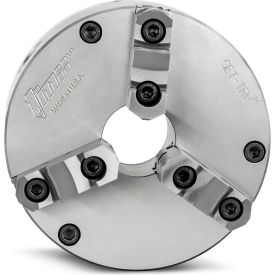 SET-TRU™ 3-Jaw (2 Piece) Scroll Chuck, Forged Steel, Plain Back, 9-13/16" Dia.