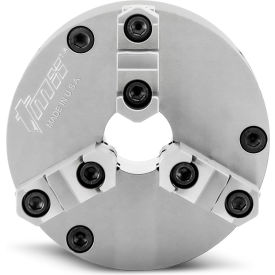 3-Jaw (2 Piece) Scroll Chuck, Forged Steel, Front Mount, Plain Back, 6-5/16" Dia.