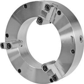 3-Jaw (2 Piece) Scroll Chuck with Bore, Forged Steel, Plain Back, 12-3/8" Dia.